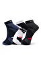 Ankle Socks Men's Sneaker Half-Terry 3 Pairs – Dark Gray, Blue, Black