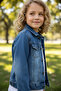 Unisex Children's Double Pocket Buttoned Denim Boys' Jacket