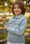 Unisex Children's Double Pocket Buttoned Denim Boys' Jacket - 3