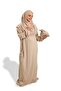 Beige Two Piece Prayer Dress Viscose Plain 2504_12 - 3