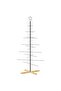 Metal Christmas Tree with Wooden Base Black 150 cm - 4