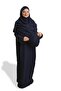 Navy Blue Two Piece Prayer Dress Woven Self Patterned 2502_02 - 4