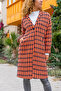 Women's Lined Crow Pattern Midi Length Coat with Pockets New700-3299