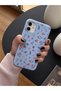 iPhone 12 Compatible Blue Flower Pattern Launch Liquid Silicone Case - 2