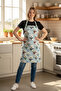 Unisex Kitchen Apron Chef Apron New Year Christmas Santa Claus Polar Bear