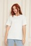 Super Quality Women's 100% Cotton Ecru Crew Neck Oversized Boyfriend T-Shirt