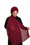 Burgundy Practical Ready-To-Wear Bonnet Shawl Chiffon Draped 2507_16 - 5