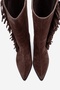 Orlo Brown Suede Genuine Leather Tasseled Women's Western Boots - 2
