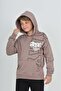 Bitter Brown Boy Oversized Hooded Pocket Low Shoulder Printed Sweatshirt - 2 Thread - 4