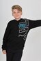 Black Boy Oversized Hooded Pocket Low Shoulder Printed Sweatshirt - 2 Thread - 2