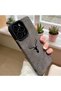 iPhone 12 Pro Max Compatible Deer Pattern Premium Suede Textured Camera Protected Case - 5