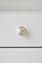 5 Pcs Porcelain Furniture Handle Gold Gilding Pattern Ceramic Knob Drawer Handle with Single Screw - 3