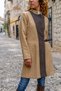 Women's Armor Paneled Unlined Buckle Detailed Midi Length Cashmere Coat New700-3319 - 2