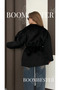 Women's Fox Cashmere Balloon Sleeve Short Coat – |   Oversized Buy Gathered Design - 4
