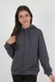 Smoked Girl's Smoked Hooded Zippered Pocket Low Shoulder Embroidery Printed Knitted Cardigan - 2