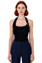 Summer Women's Crop Blouse Viscose Rib Fabric Halter Neck Stylish Look - 3