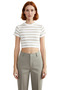 Stylish Striped Viscous Crop Blouse Summer Comfortable Fitted Fit Long-Lasting Distinguished Material Trend Design - 3