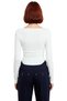 Women's Fitted Viscose Ribbed Boat Neck Low Sleeve Ruched Detail Long Sleeve Knitted Blouse for Daily Wear - 4