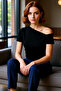 Crop Short Sleeve Knitted Blouse Asymmetrical Neckline Casual Style Long-Lasting Comfortable Cut Perfect Fit - 2