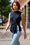 Women's Asymmetrical Sleeveless Knitted Blouse Modal Polyester Casual Stylish Carefully Selected Quality Craftsmanship