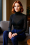 Women's Long Sleeve Mock Neck Stretchy Knitted Top Everyday Elegance and Comfort Quality Stylish Comfortable - 2