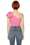 Asymmetrical Neckline Bow Detail One Sleeve Knitwear Blouse Women Quality Stylish Comfortable Modern Elegant - 4
