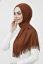 Brown Pleated Shawl |   No Ironing Required, Pleated Shawl, Texture That Maintains the Shape Pleated Bamboo Shawl - 3