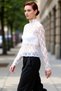 Women's High Collar Long Sleeve Bodycon Stretchy Knitted Lace Detailed Quality Stylish