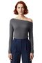 Women's Fitted Viscose Ribbed Boat Neck Long Sleeve Blouse Stylish and Comfortable Winter Design for Everyday Wear - 3