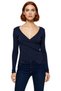 Women's Fitted V-Neck Long Sleeve Stretchy Knitted Double-Breasted Blouse Ideal for Everyday Wear Stylish Design - 3