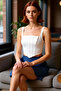 Strappy Corset Crop Blouse Woven Polyester Blend Summer Stylish Look Modern Style - 2