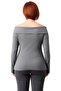 Women's Carmen Collar Ribbed Knit Knitted Long Sleeve Blouse Modern and Comfortable Cut Quality Stylish Comfortable Modern - 4