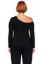 Women's Fitted Asymmetrical Neckline Long Sleeve Stretchy Cotton Knitted Blouse Casual Daily Wear - 4