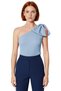Asymmetrical Neckline Bow Detail One Sleeve Knitwear Blouse Women Quality Stylish Comfortable Modern Elegant - 3