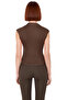Asymmetrical Sleeveless Blouse Viscose Elastane Summer Fitted Stand Collar Stylish Look for Daily Wear - 4