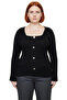 Women's Square Neck Buttoned Corded Fabric Long Sleeve Knitwear Quality Stylish Comfortable Modern Elegant Daily - 3