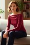 Women's Boat Neck Draped Fitted Stretchy Knitted Long Sleeve Blouse Smart Casual Daily and Night - 2