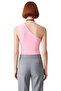 Asymmetrical Single Sleeve Knitted Top Detailed Seashell Accessory Women's Blouse Quality Stylish Comfortable Modern - 4