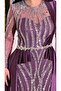 Stone Embroidered Tulle Sleeves Satin Tail Detailed Mermaid Cut Evening Dress - 4