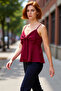 Women's Linen Look Bow Strap Blouse Comfortable Summer Casual Style Carefully Selected High Quality