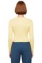 Women's Pink Viscose Ribbed Textured Fitted Crew Neck Long Sleeve Crop Blouse Suitable for Daily Use - 4
