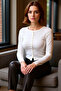 Women's Crew Neck Long Sleeve Snap Front Fitted Crop Knitted Quality Stylish Comfortable - 2