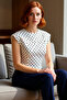 Cotton Polka Dot Crop Blouse Fitted Fit Casual Style High Quality Custom Design - 2