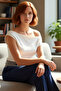 Women's Asymmetrical Collar Short Sleeve Viscose Blouse Comfortable Casual Style Distinguished Material Use - 2