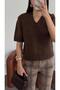 V-Neck Brown Knitwear - 4