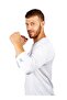 Men's V-neck 3/4 sleeve T-shirt - 4
