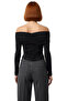 Women's Carmen Collar Gathered Buttoned Crop Knitted Quality Stylish Comfortable Modern Elegant Casual - 4