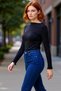 Young Women's Body-Hugging Long Sleeve Crew Neck Knitted Quality Stylish Comfortable Modern Elegant