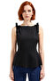 Fitted Peplum Blouse Sleeveless Crew Neck Knitted Summer Distinguished Material High Quality - 3