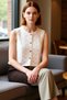 Women's Sleeveless Brode Detailed Woven Vest Blouse Quality Stylish Comfortable Modern Elegant Casual - 2